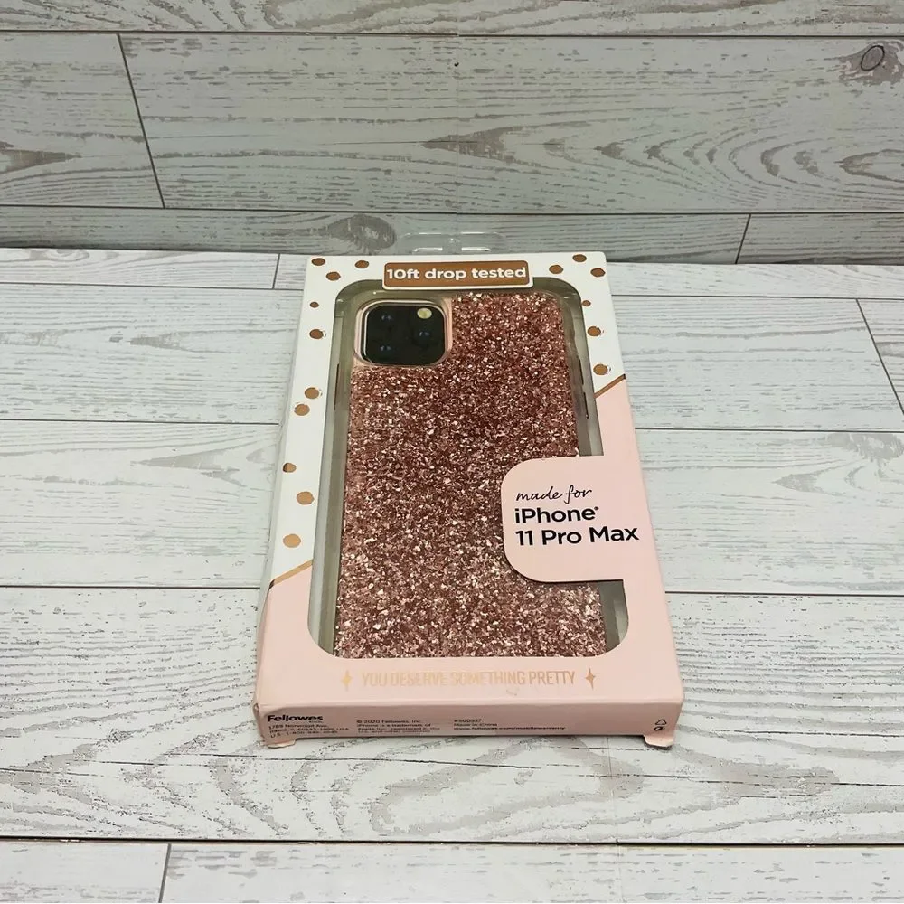 iPhone 11 Pro Max Rose Gold Glitter Phone Case